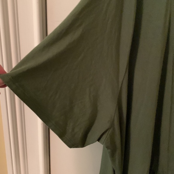 NWT Ava & Viv green faux wrap short sleeve stretchy midi dress 4x (28W-30W) - Picture 2 of 12